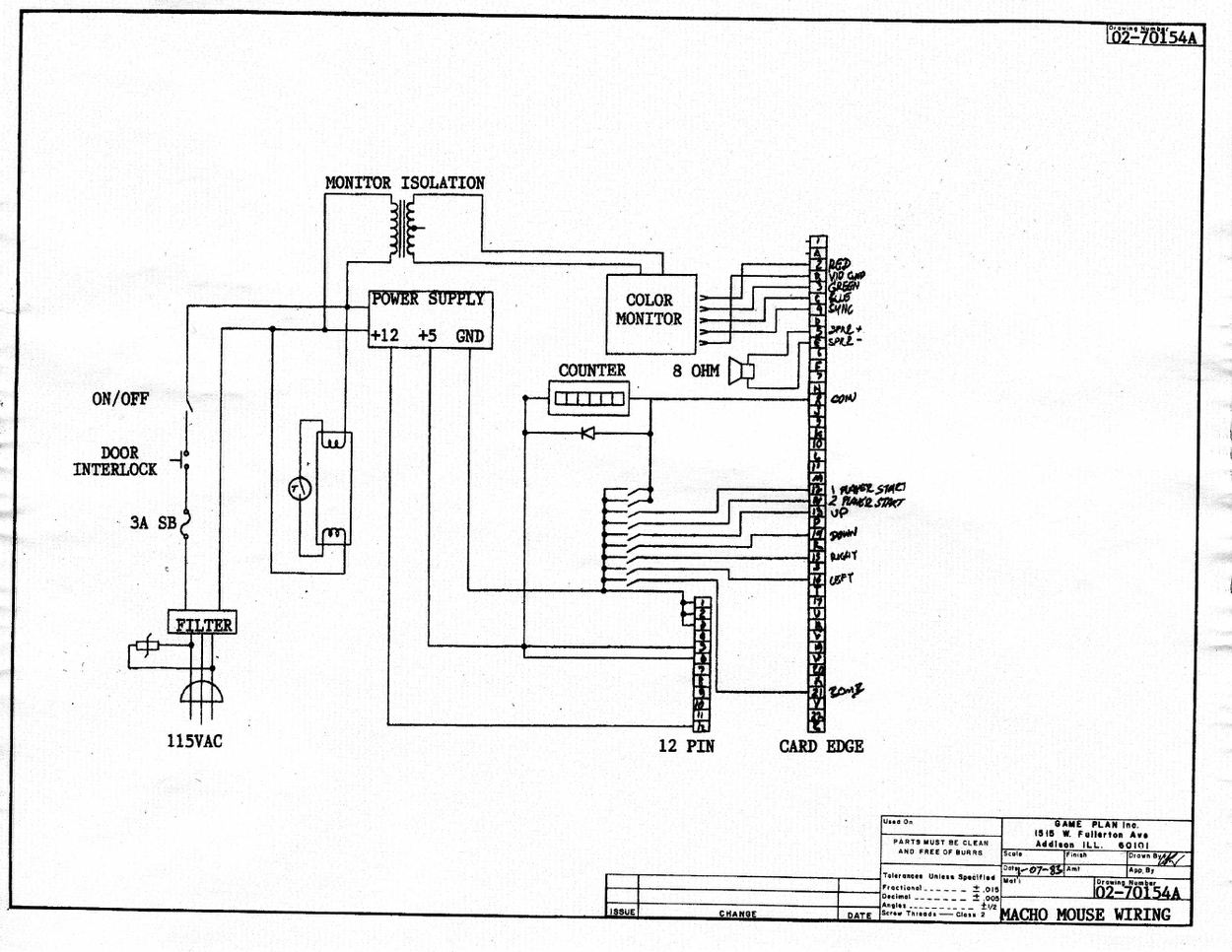 Macho Mouse Game Plan wiring drawing