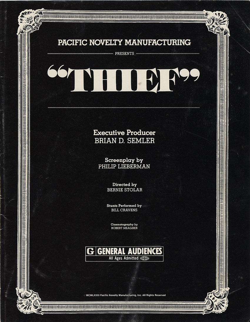 Thief flyer front page