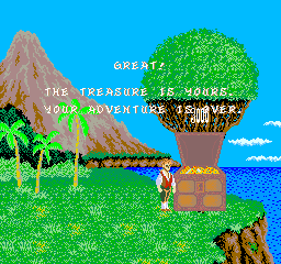 The arcade ending. Native 256 × 240 World-program arcade capture, preserved from Arcade Database / MAME; nearest-neighbor display.