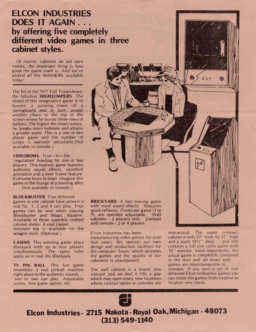 Original Elcon Six Pack flyer reverse