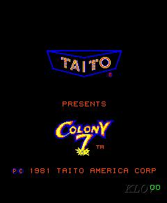 Colony 7 title-screen reference, 240 × 292 pixels. Museum of the Game / KLOV preservation screenshot; displayed at native size.