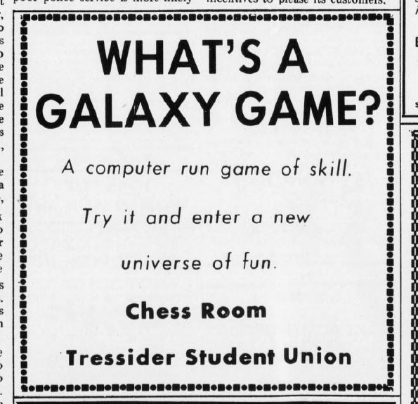 Second Stanford Daily advertisement directing players to the Chess Room.
