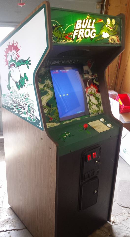 Bull Frog in a Computran-style cabinet. Photograph: DonPanetta, Museum of the Game collector album, posted 2025. Cabinet association does not establish original software development.