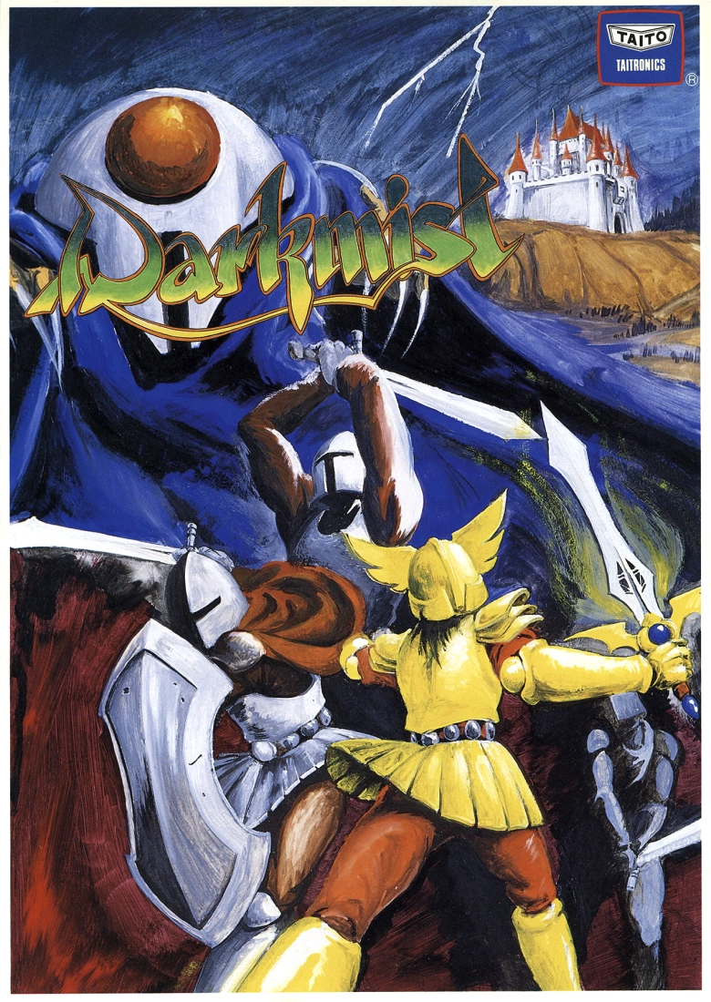 Taito’s English-language Darkmist flyer, front. Historical promotional artwork; Arcade Flyer Archive / Museum of the Game.