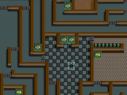 Dungeon and treasure-chest geography. Stitched map excerpt by George s / VGMaps, assembled from authentic game graphics; not an official Taito map.