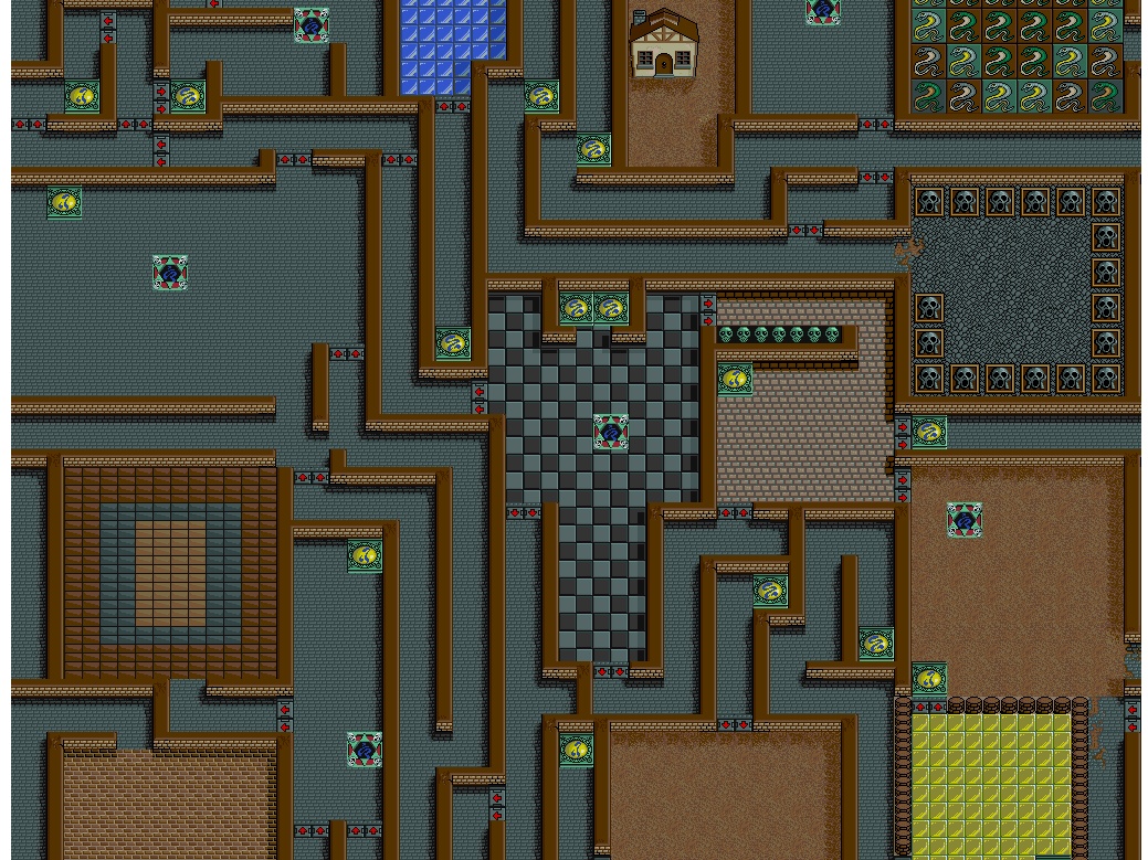 Dungeon corridors and branching routes. Stitched map excerpt by George s / VGMaps, assembled from authentic game graphics; not an official Taito map.