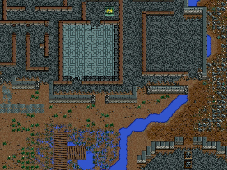 Swamp and water routes: terrain is part of the survival problem. Stitched map excerpt by George s / VGMaps, assembled from authentic game graphics; not an official Taito map.
