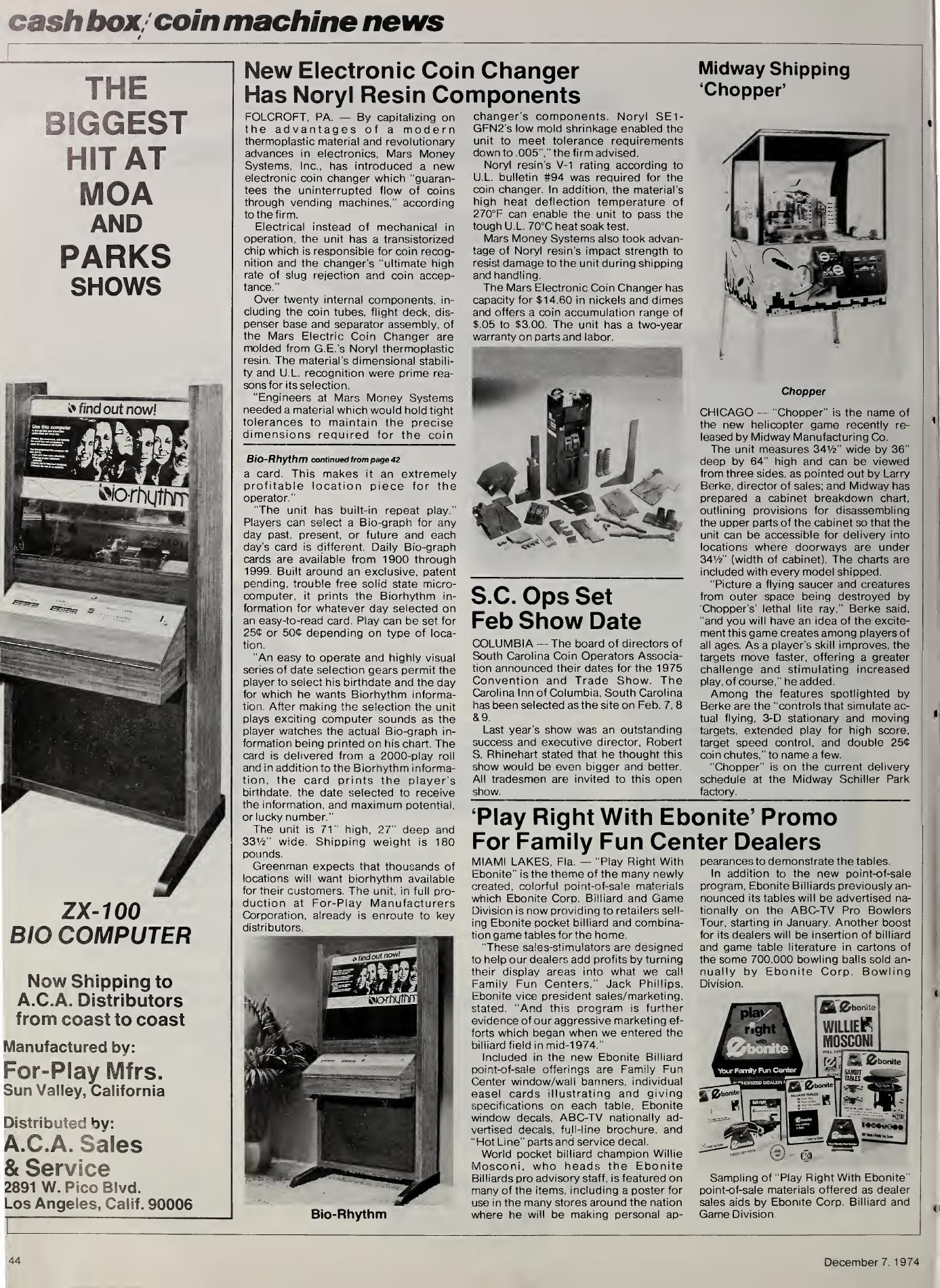 Cash Box, December 7, 1974, page 44
