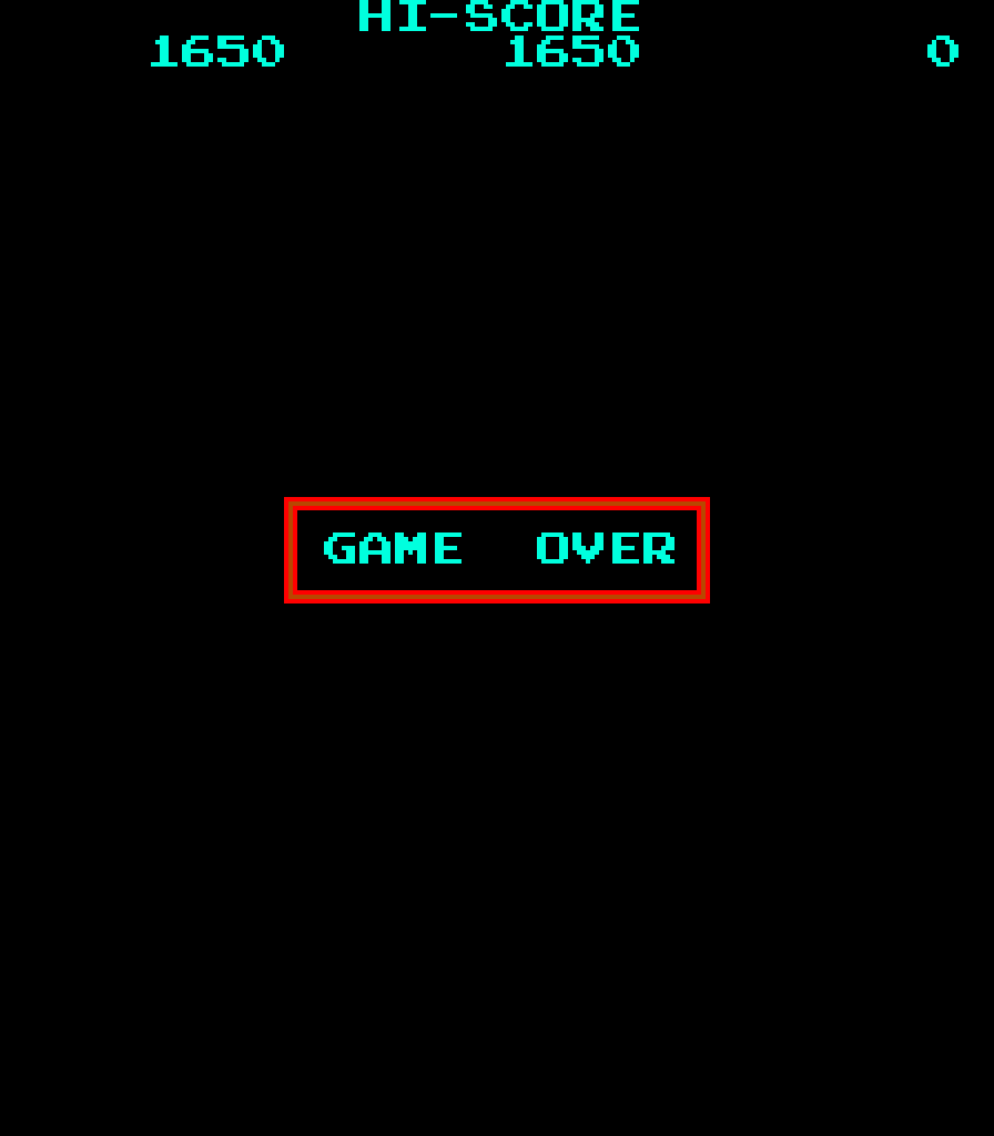 Game-over screen.