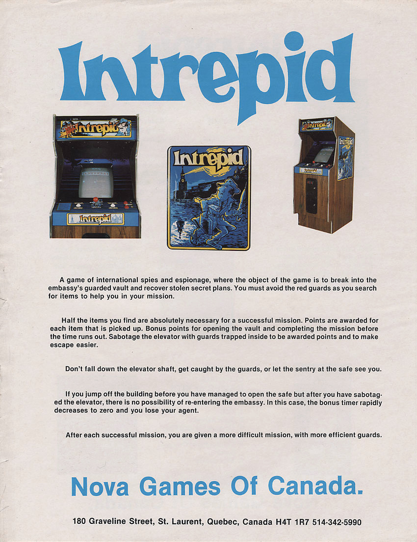 Nova Games Canadian sales flyer, front, 1983.