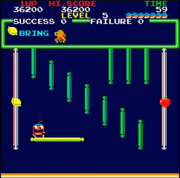 Layout 5: Staggered pole routes. Source: Old Classic Retro Gaming recorded play; research captures supplied by Dana. Capture overlays retained where present.