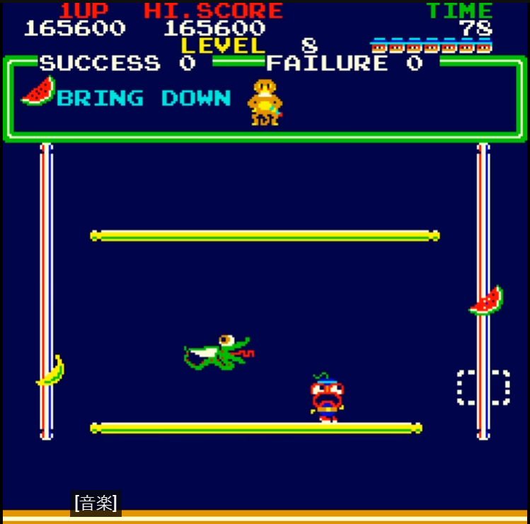 Layout 8: Two long platforms and open space. Source: Old Classic Retro Gaming recorded play; research captures supplied by Dana. Capture overlays retained where present.